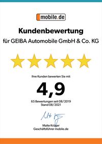 Top-Händler Auszeichnung GEIBA-Automobile bei mobile.de